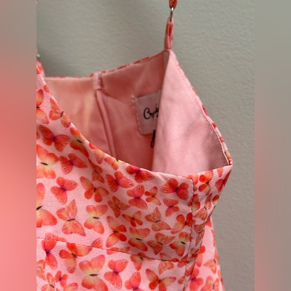 Cry Baby Pink Butterfly Bow Mini Dress Women’s M 90s-Inspired Coquette Feminine - Picture 5 of 9